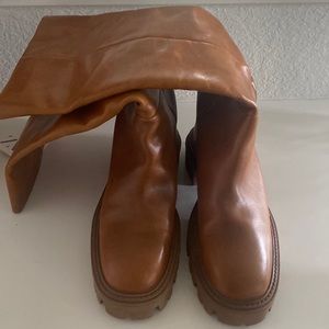 Zara Brown Combat & Moto Boots